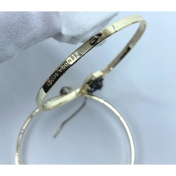 Kendra Scott Elora Gold Multi Drusy Hoop Earrings, Authentic - Picture 6 of 16